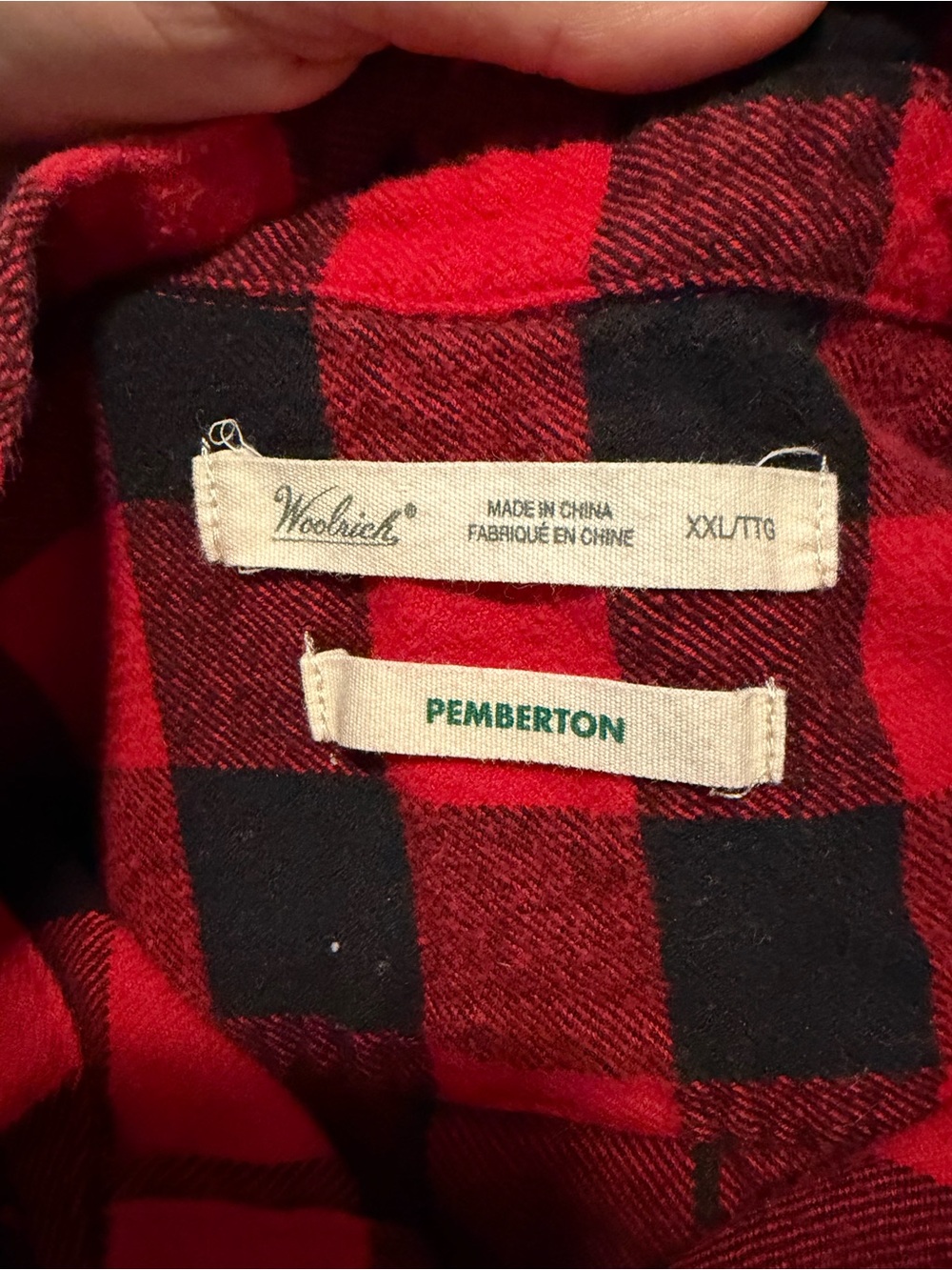 Woolrich flannel buffalo plaid button down 100% cotton long sleeve shirt XXL - Picture 7 of 8